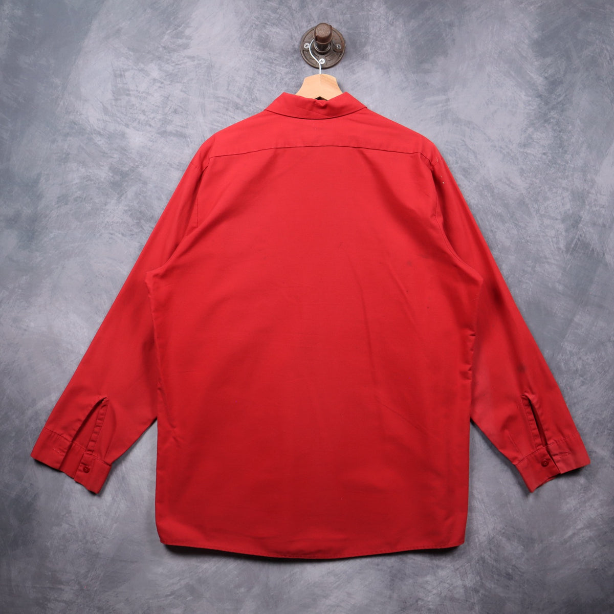 90s Red Balcones European Motors Red Kap Long Sleeve Work Shirt 7341