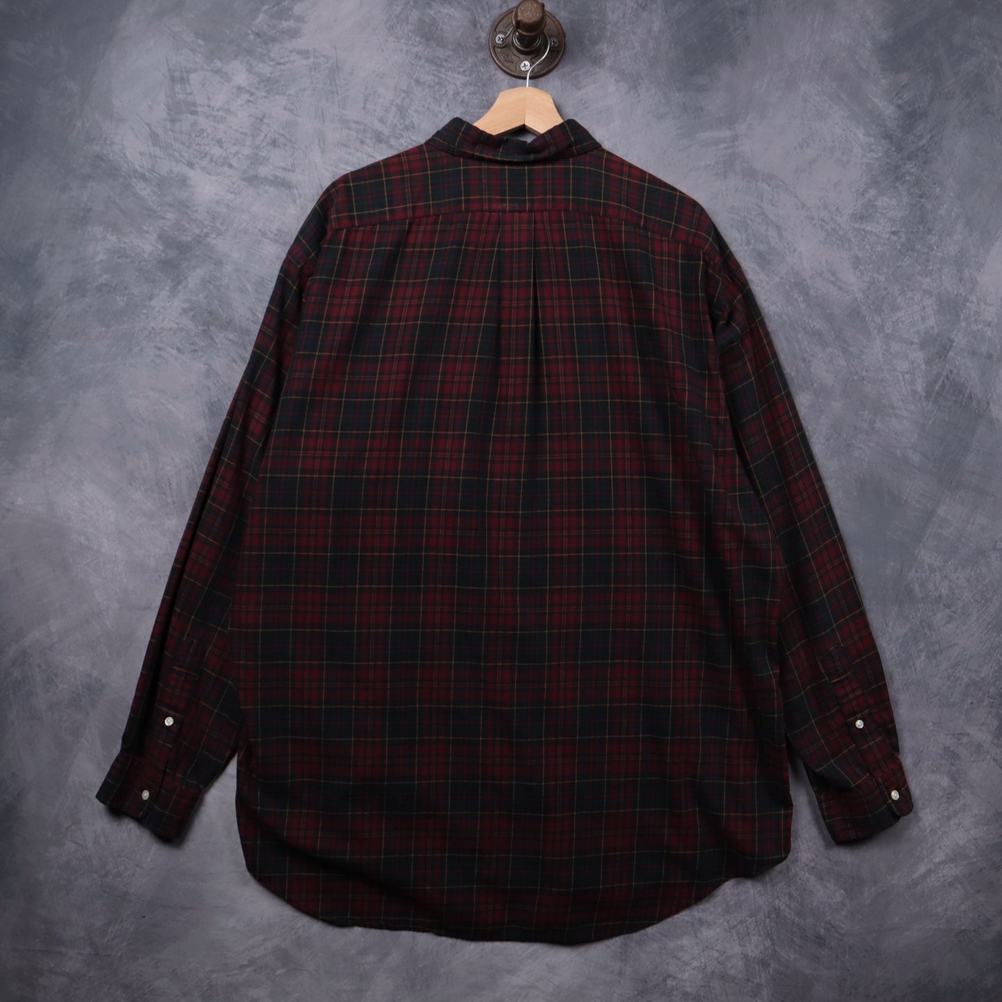 90s Burgundy Ralph Lauren Blake Plaid Long Sleeve Button Up Shirt 5409