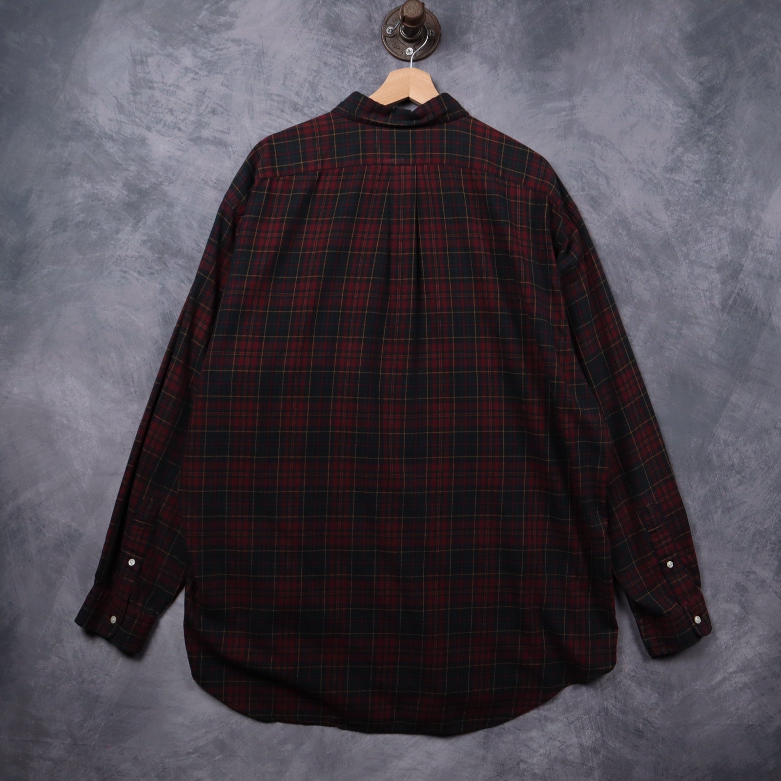 90s Burgundy Ralph Lauren Blake Plaid Long Sleeve Button Up Shirt 5409