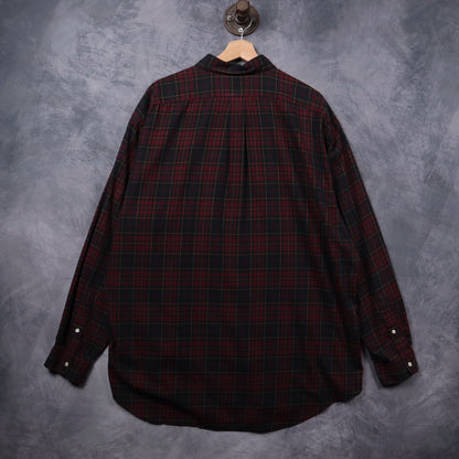 90s Burgundy Ralph Lauren Blake Plaid Long Sleeve Button Up Shirt 5409