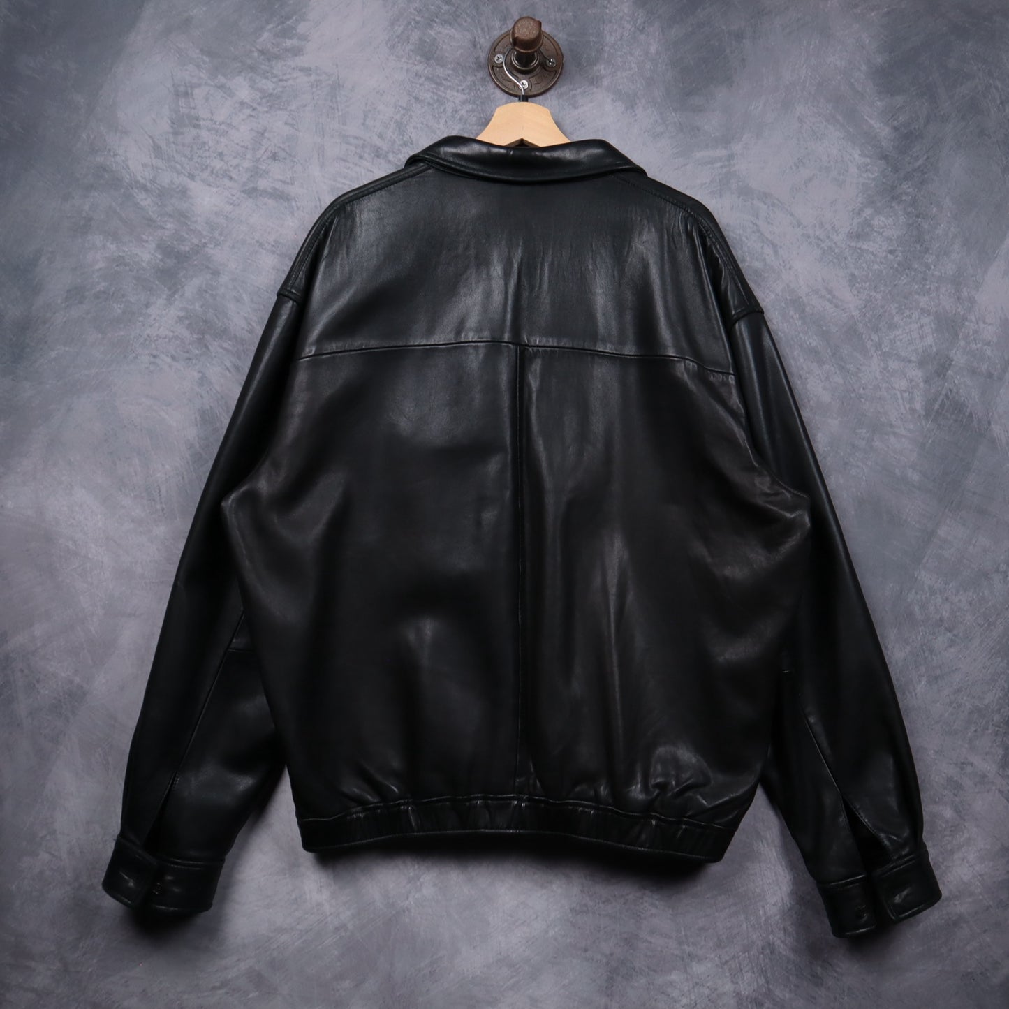 90s Black Polo Ralph Lauren Leather Jacket 5487