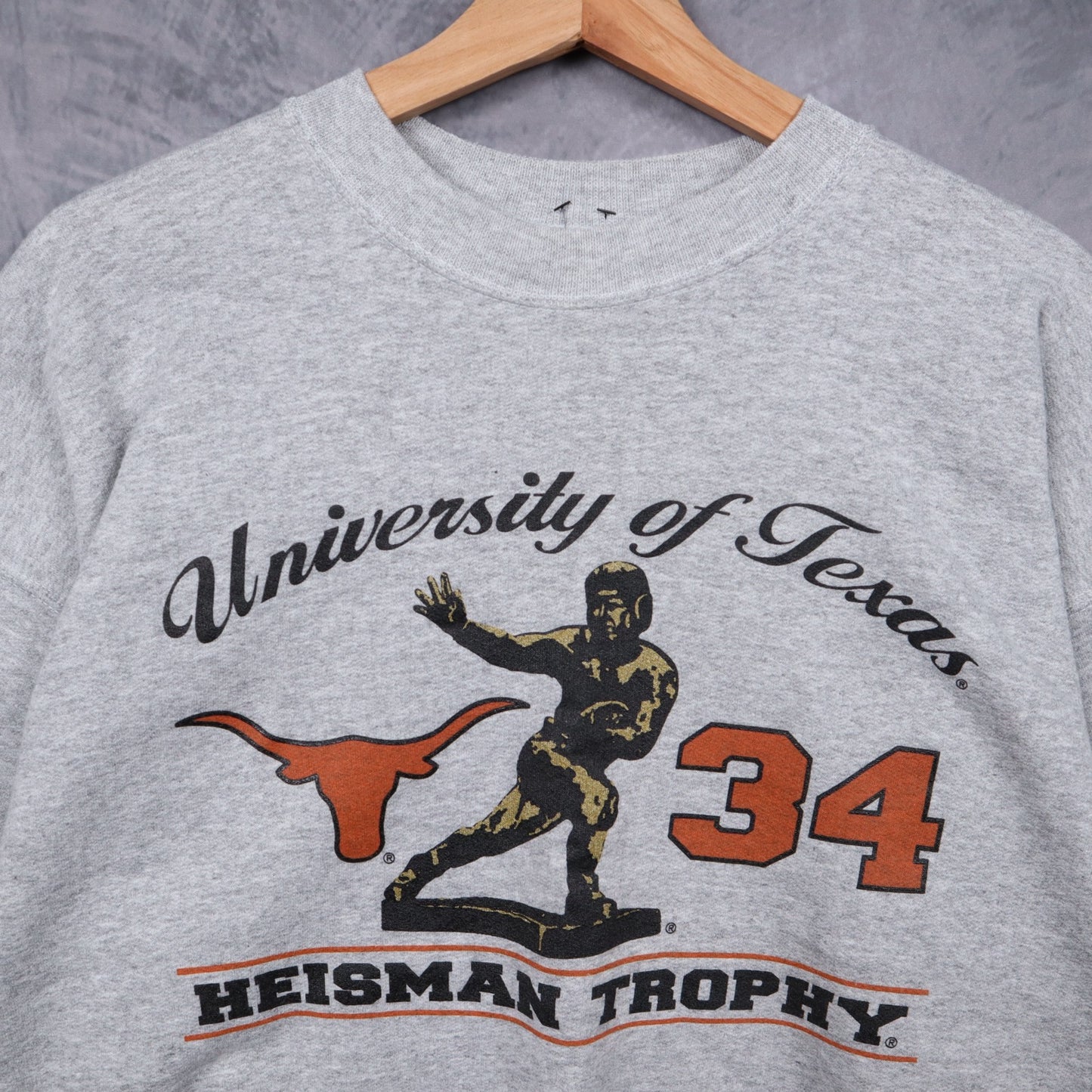 90s Grey University of Texas Heisman Trophy Crewneck Sweatshirt 5723