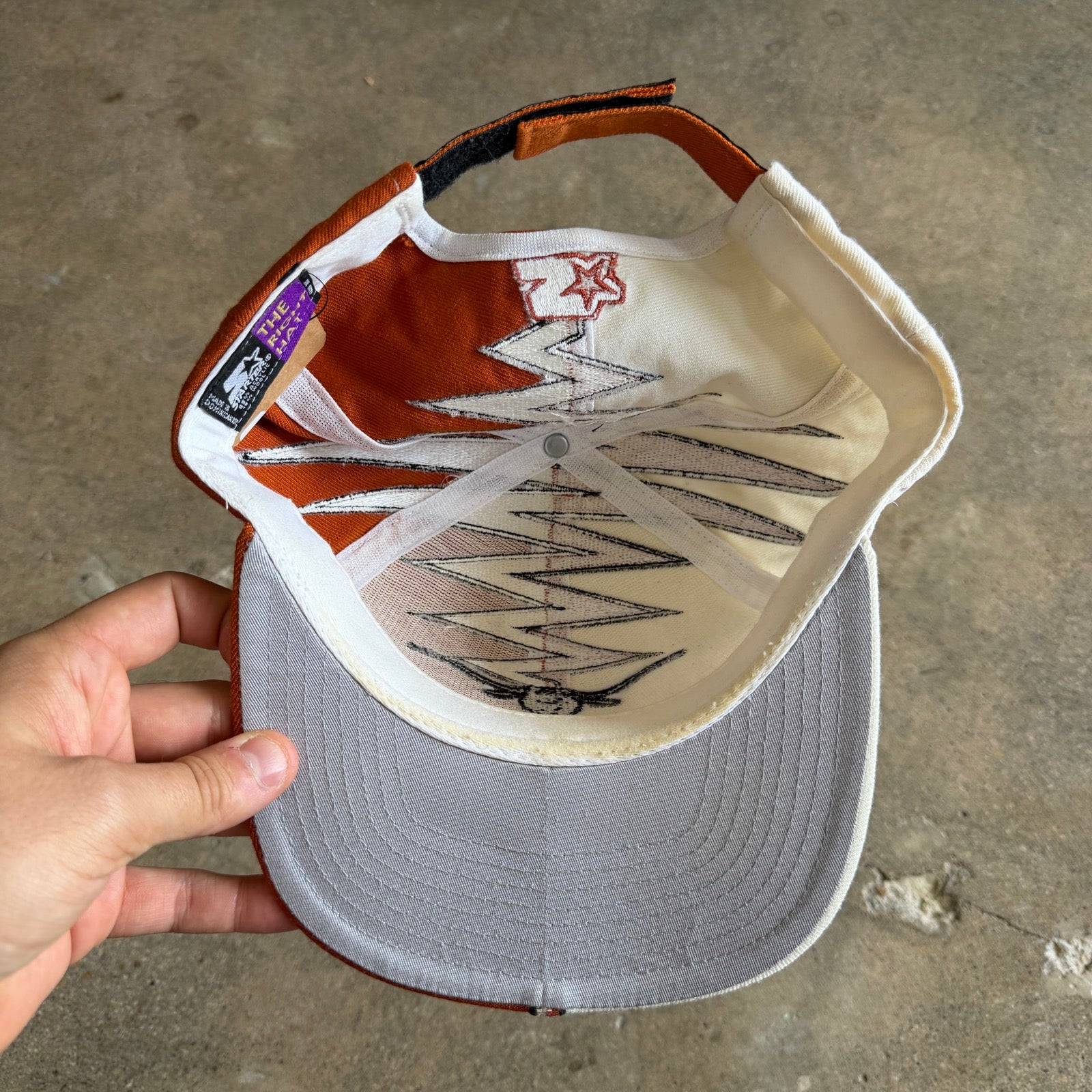 90s Orange and White Texas Longhorns Starter Shockwave Snapback Hat 5777