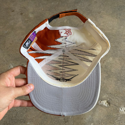 90s Orange and White Texas Longhorns Starter Shockwave Snapback Hat 5777