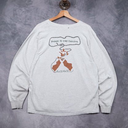 90s Grey Texas Longhorns UT College of Pharmacy Long Sleeve Shirt 5825