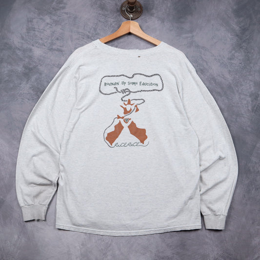 90s Grey Texas Longhorns UT College of Pharmacy Long Sleeve Shirt 5825