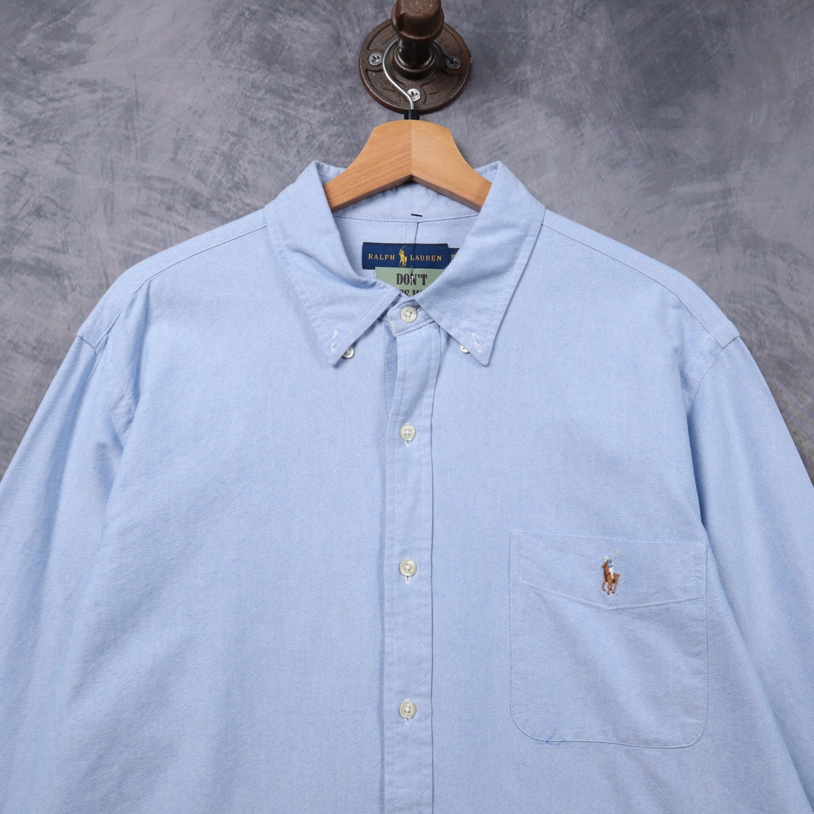 Y2K Light Blue Ralph Lauren Oxford Long Sleeve Button Up Shirt 5323
