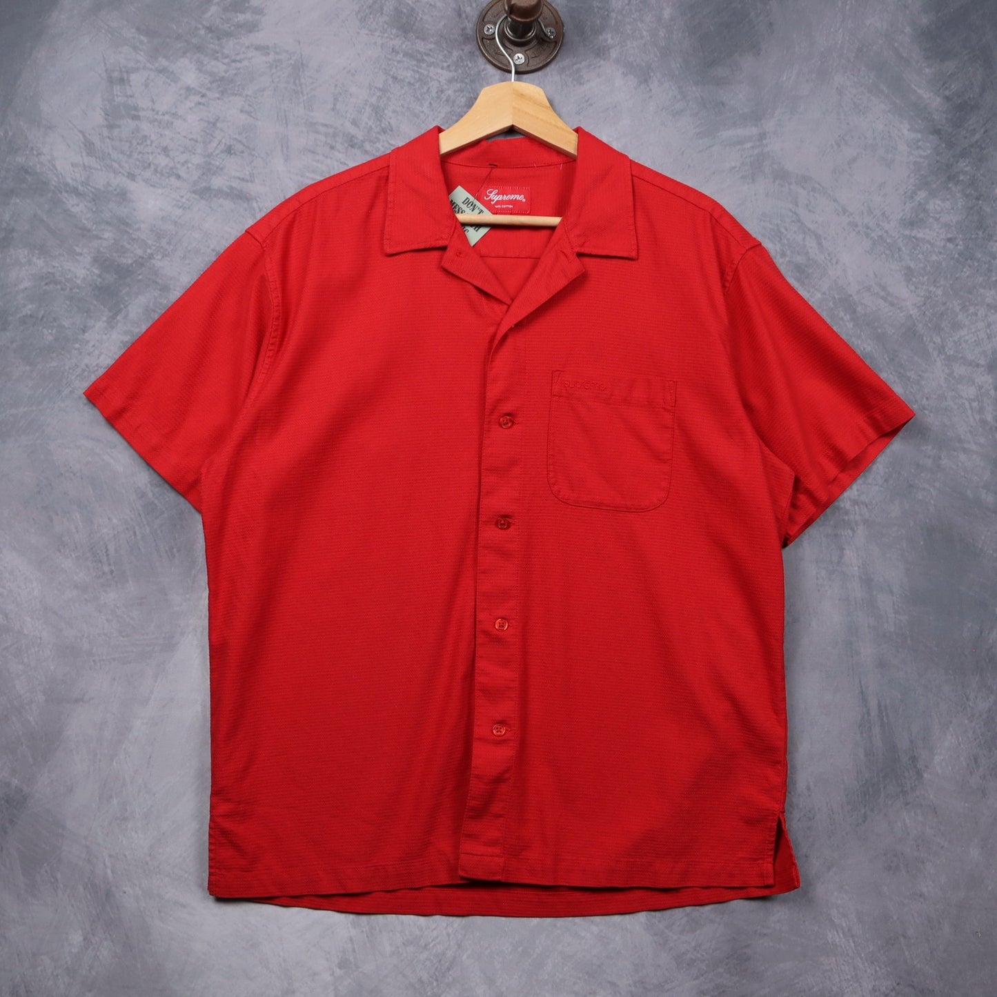 Red Supreme Camp Collar Button Up Shirt 5607