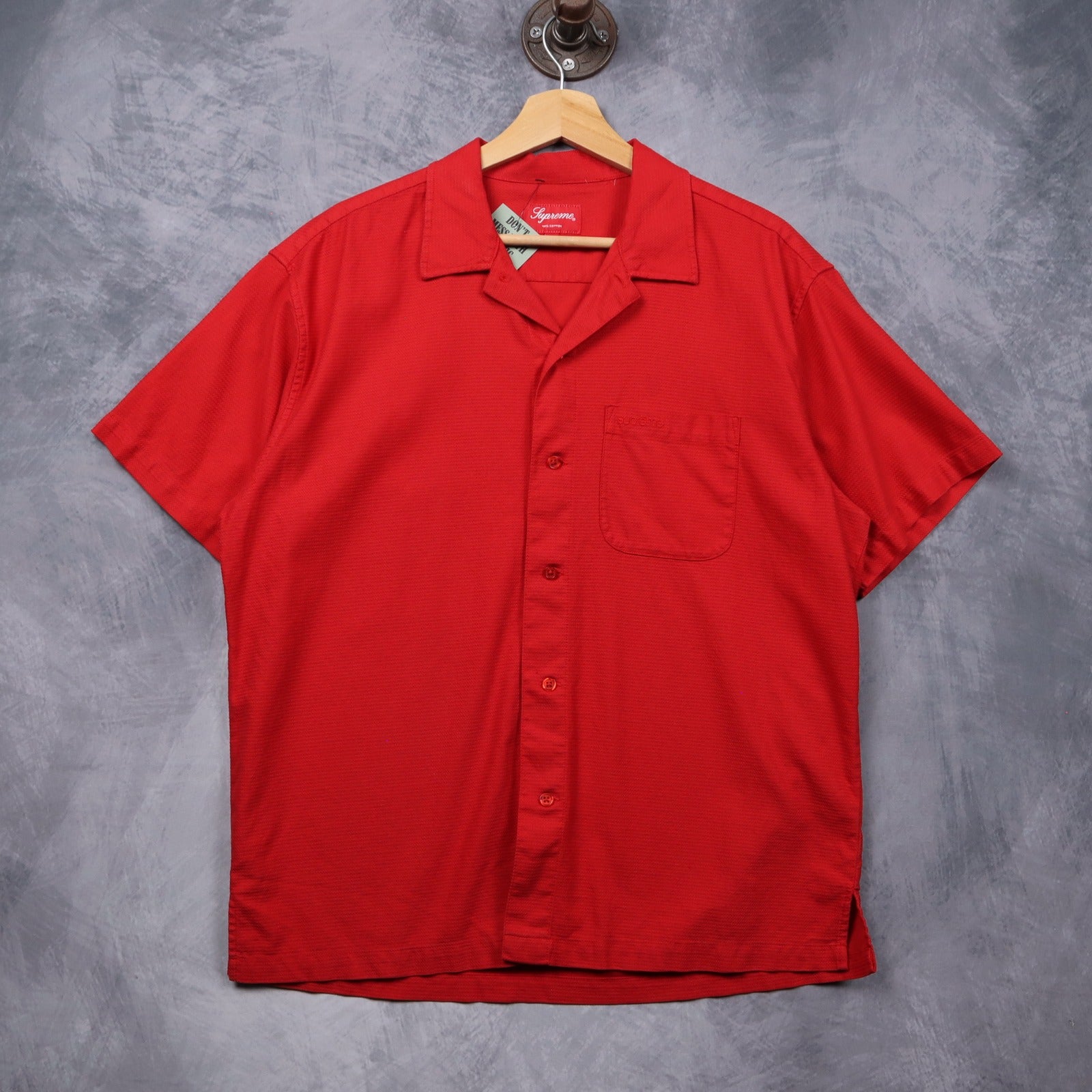 Red Supreme Camp Collar Button Up Shirt 5607