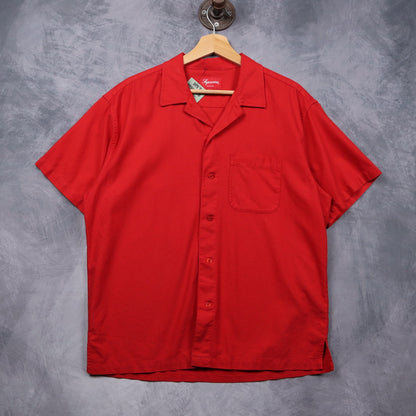 Red Supreme Camp Collar Button Up Shirt 5607