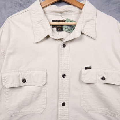 Early 00s Cream Filson Heavyweight Long Sleeve Work Shirt 5534