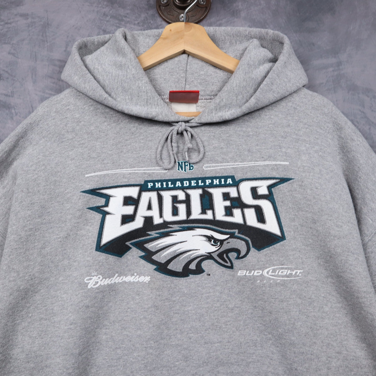Early 00s Grey Philadelphia Eagles Budweiser Hoodie 6450