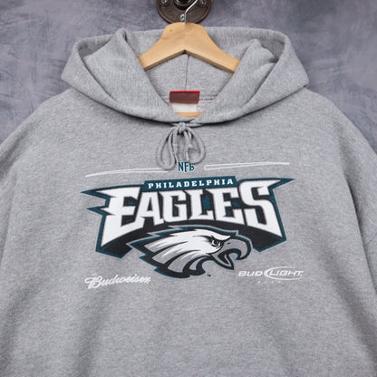 Early 00s Grey Philadelphia Eagles Budweiser Hoodie 6450