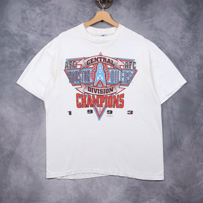 1993 White Houston Oilers AFC Central Division Champions Shirt 6634