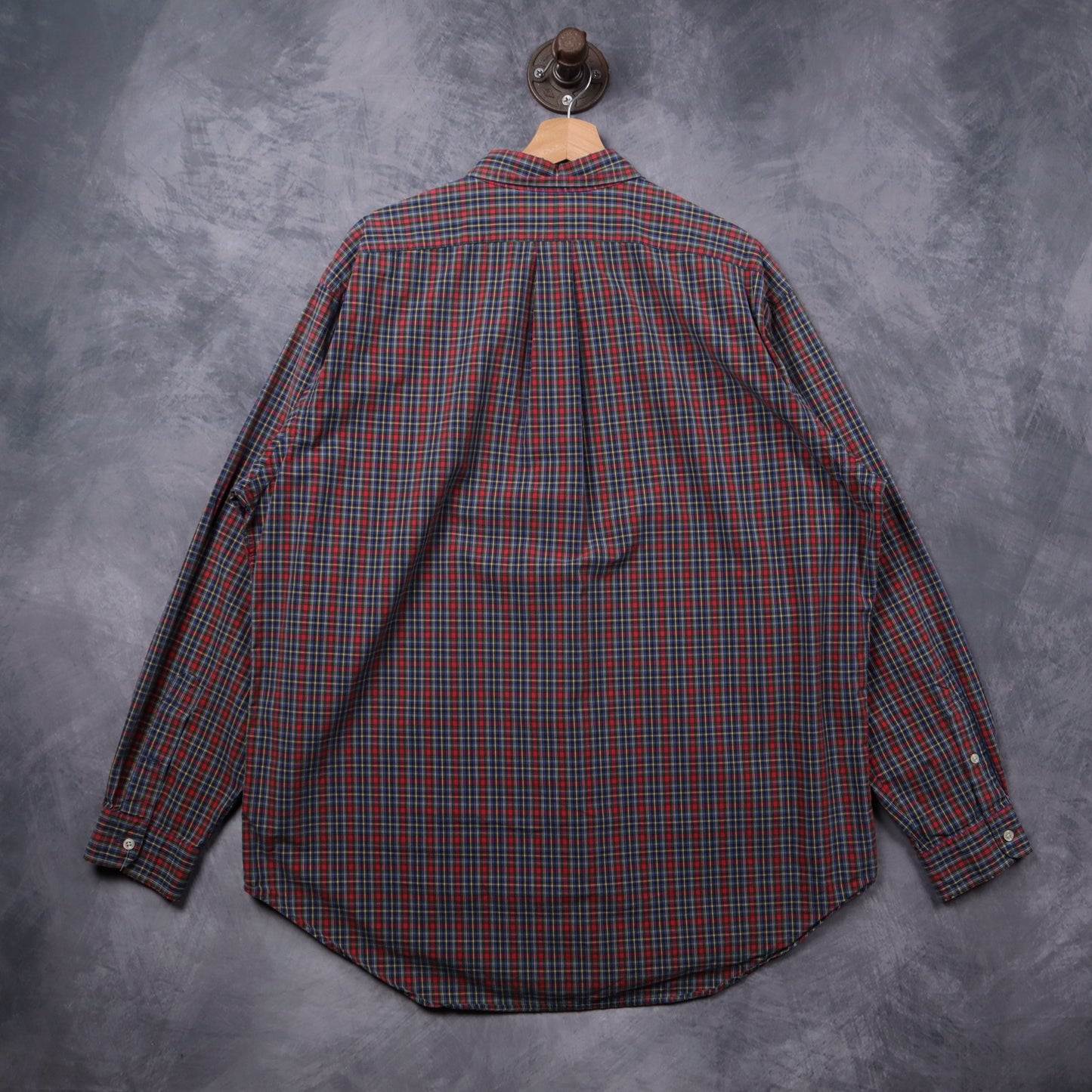 Y2K Ralph Lauren Red Tartan Plaid Classic Fit Button Up Shirt 5406