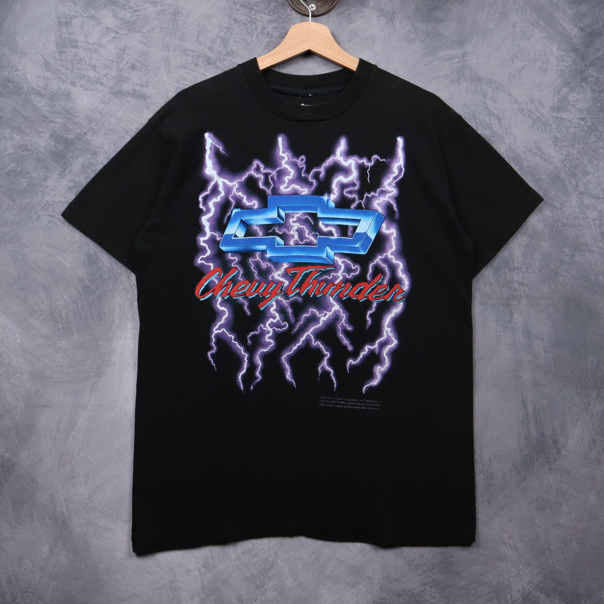90s Black Chevy Thunder Lightning Shirt 7249
