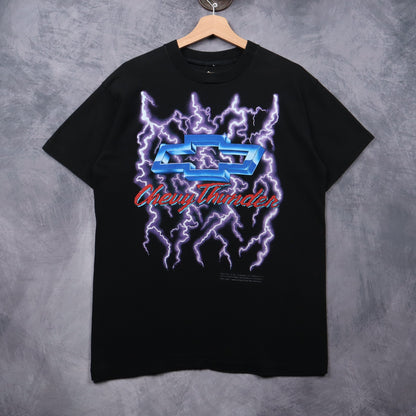 90s Black Chevy Thunder Lightning Shirt 7249