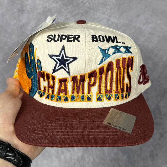 1996 Cream Dallas Cowboys Super Bowl XXX Champions Logo Athletic Snapback Hat 6832