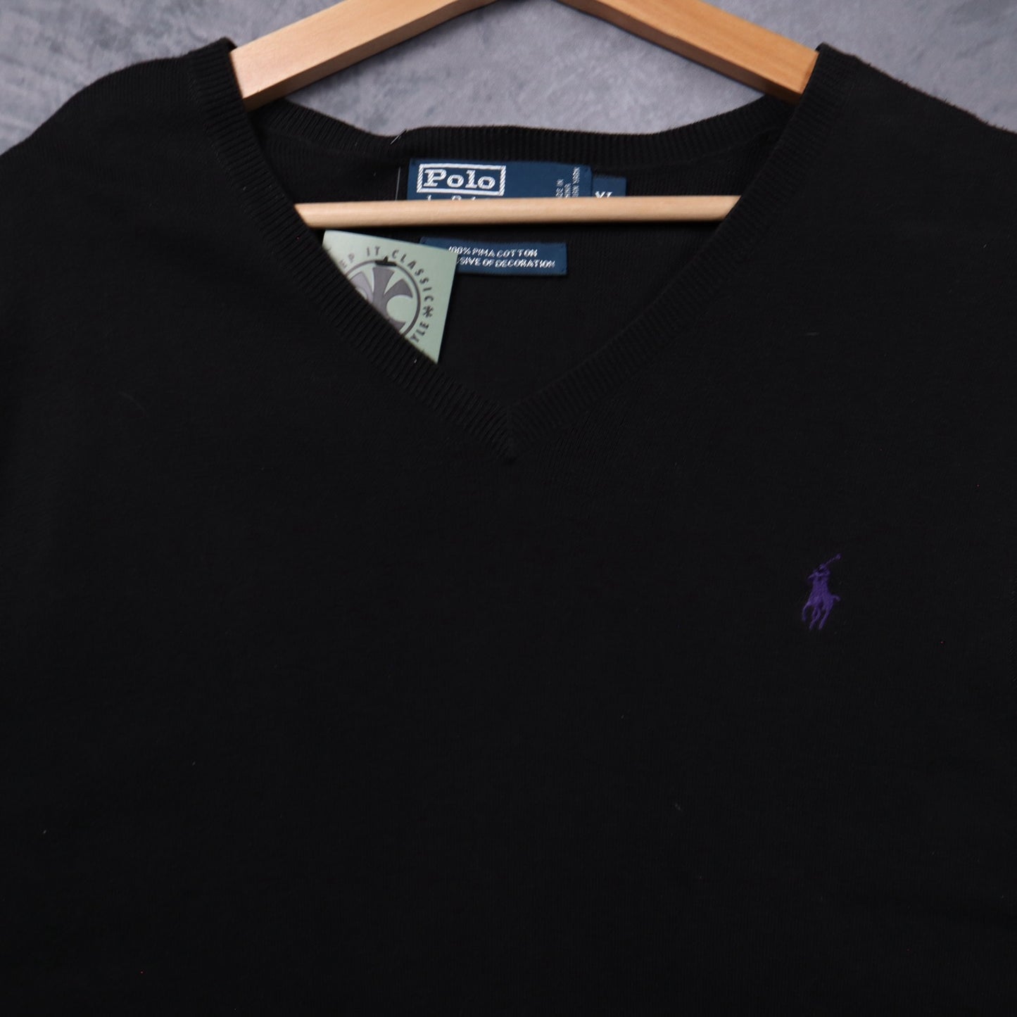 Early 2000s Black Polo Ralph Lauren V-Neck Sweater Vest 5426