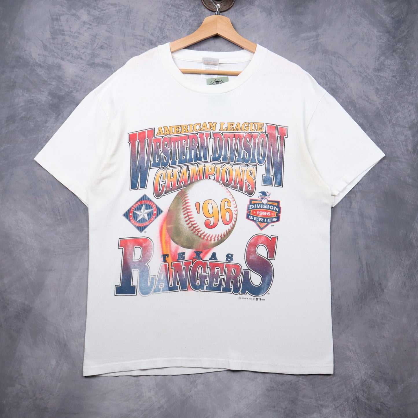 1996 White Texas Rangers Western Division Champions Shirt 5597