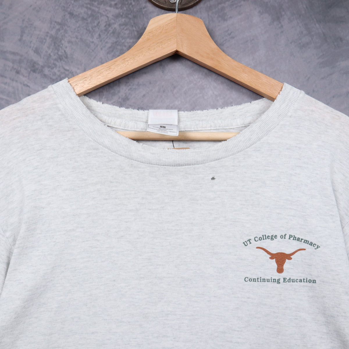 90s Grey Texas Longhorns UT College of Pharmacy Long Sleeve Shirt 5825
