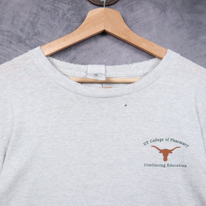 90s Grey Texas Longhorns UT College of Pharmacy Long Sleeve Shirt 5825