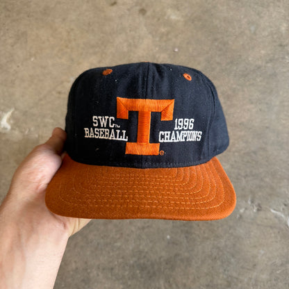 1996 Black Texas Longhorns SWC Baseball Champions Snapback Hat 5792