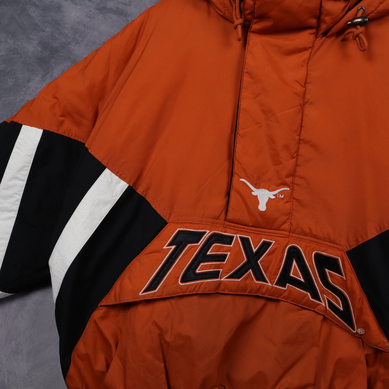 90s Orange Texas Longhorns Starter Hooded Pullover Jacket 5922