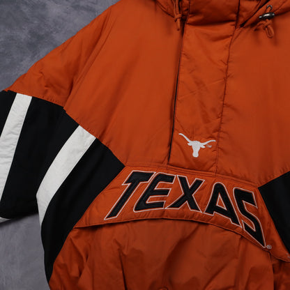 90s Orange Texas Longhorns Starter Hooded Pullover Jacket 5922