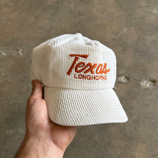 90s White Texas Longhorns Corduroy Hat 5770