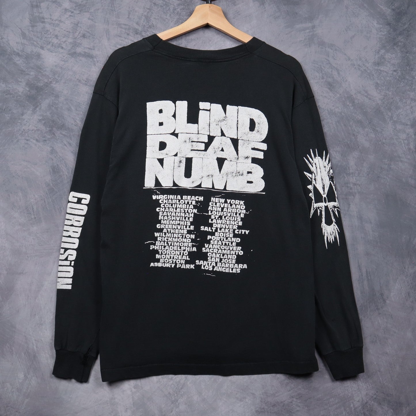 90s Black Corrosion Of Conformity Blind Deaf Numb Tour Long Sleeve Shirt 4969