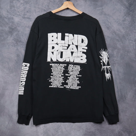 90s Black Corrosion Of Conformity Blind Deaf Numb Tour Long Sleeve Shirt 4969