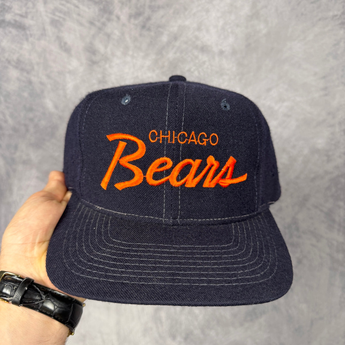 90s Navy Blue Chicago Bears Sports Specialties Snapback Hat 6831