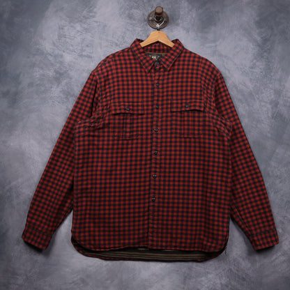 00s Red RRL Ralph Lauren Buffalo Check Two Ply Thick Flannel 5486