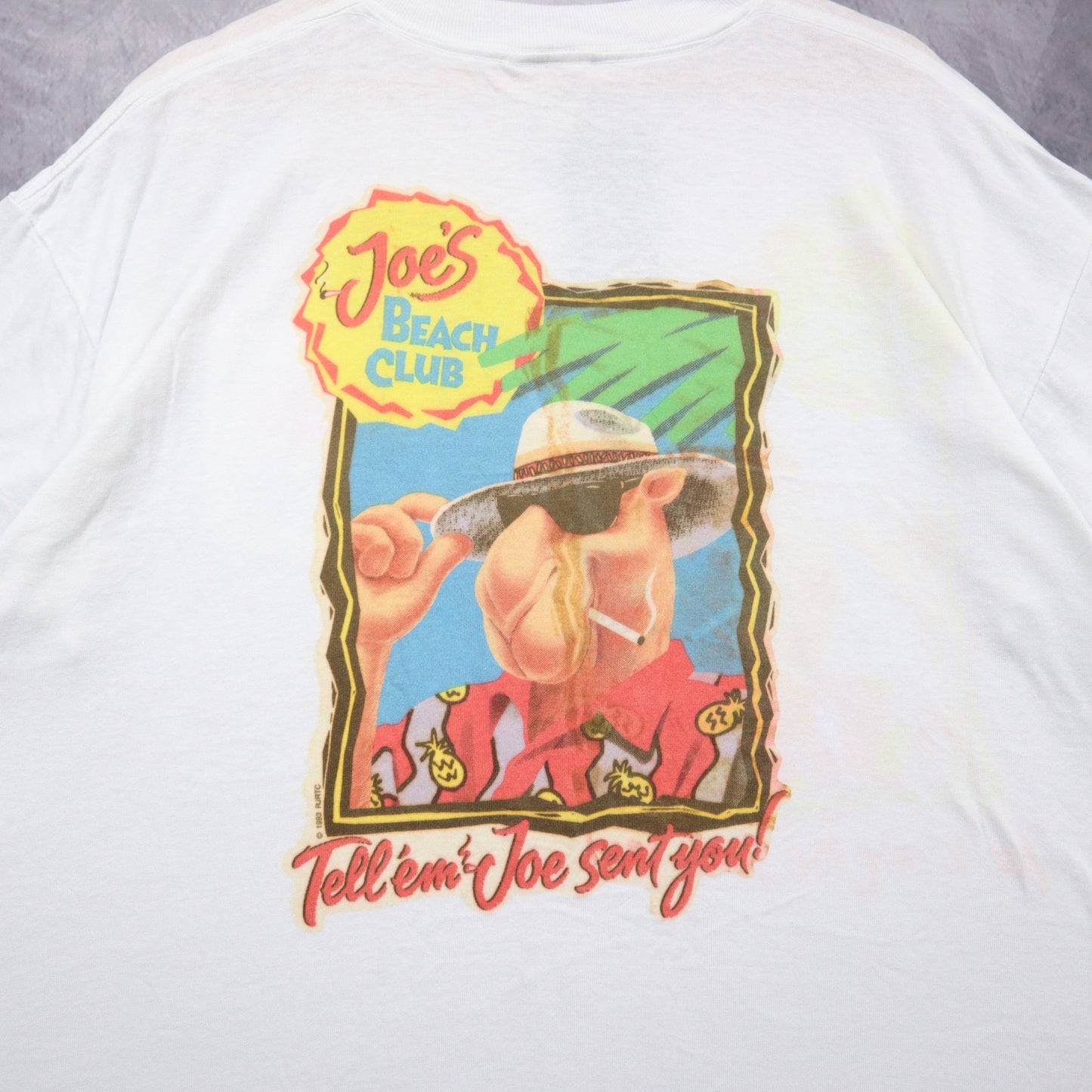 1993 White Joe's Beach Club Camel Pocket Shirt 4658