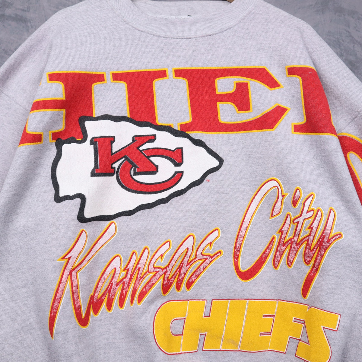 90s Grey Kansas City Chiefs Crewneck Sweatshirt 6433