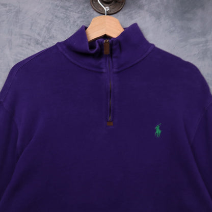 00s Purple Polo Ralph Lauren Quarter Zip Sweatshirt 5465