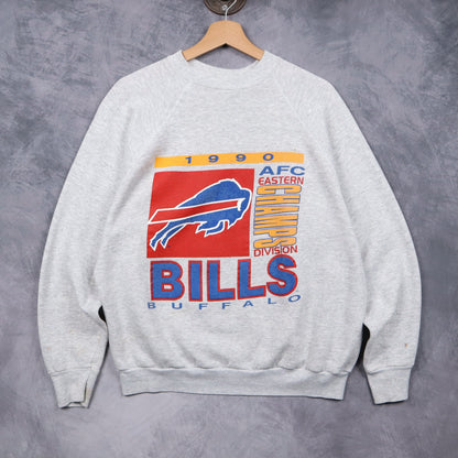 1990 Grey Buffalo Bills AFC Eastern Champs Crewneck Sweatshirt 6467