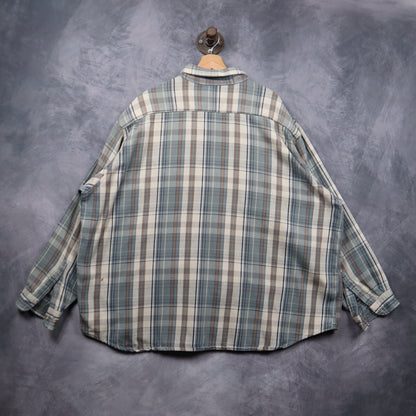 90s Tan Brown Plaid Carhartt Heavy Cotton Flannel 5550