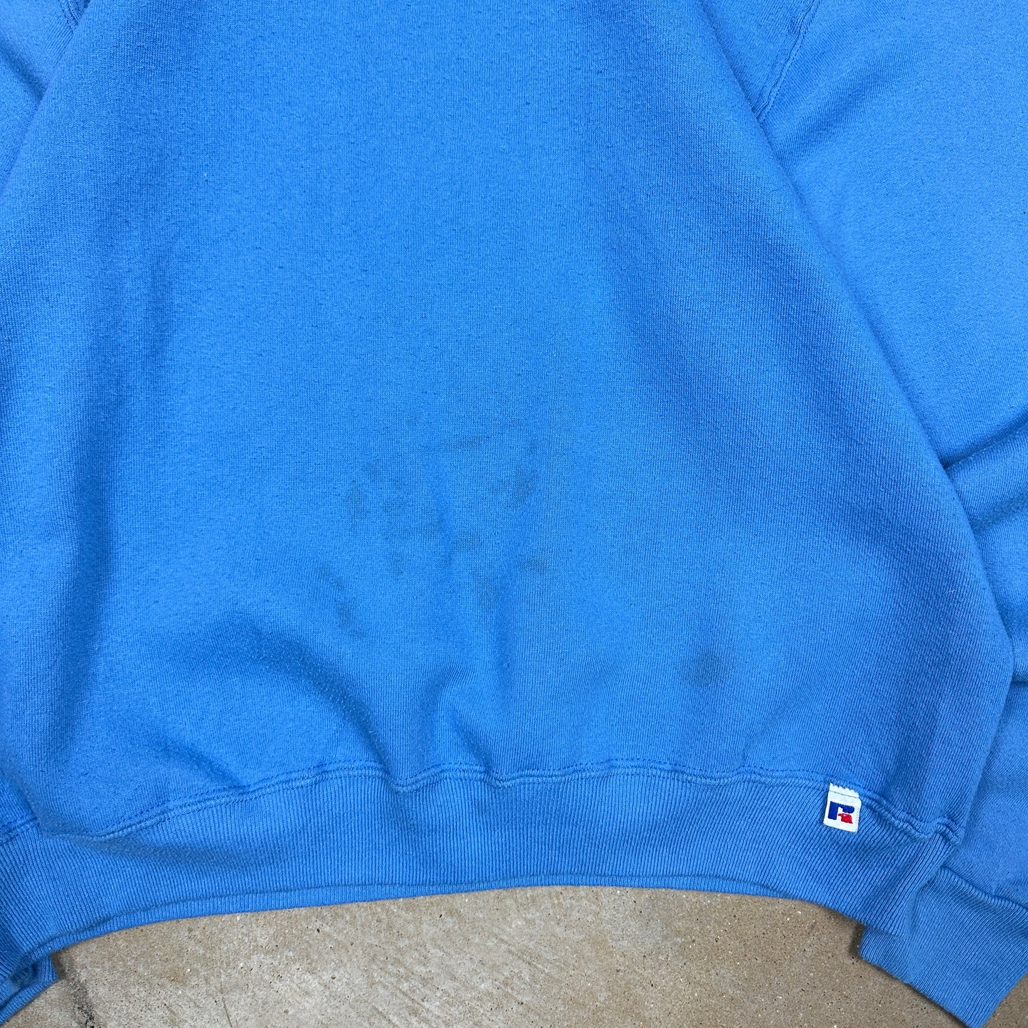 80s Baby Blue Russell Athletic Blank Essential Crewneck Sweatshirt L Q69