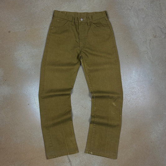 70s Green Wrangler Permanent Press Cotton Pants 29x30 V78