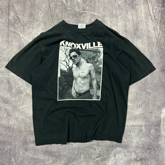 90s Faded Black Johnny “Knoxville” Jackass TV Show Promo Shirt L N18