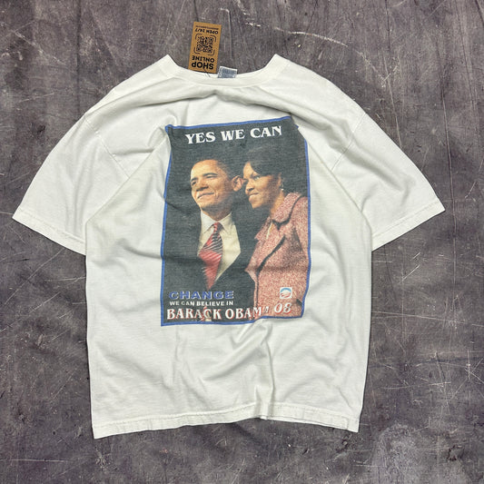2008 White “Change We Can Believe In” Barack Obama Shirt L P84