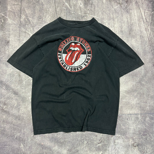 2004 Faded Black Rolling Stones Band Shirt L A99