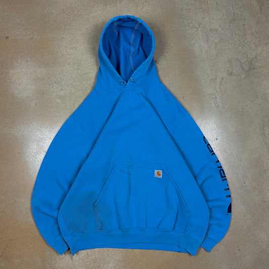 00s Sky Blue Carhartt Essential Hoodie XL V48