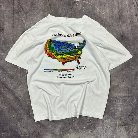 Early 00s "Today's Weather" Shitty Novelty Graphic Shirt L B70