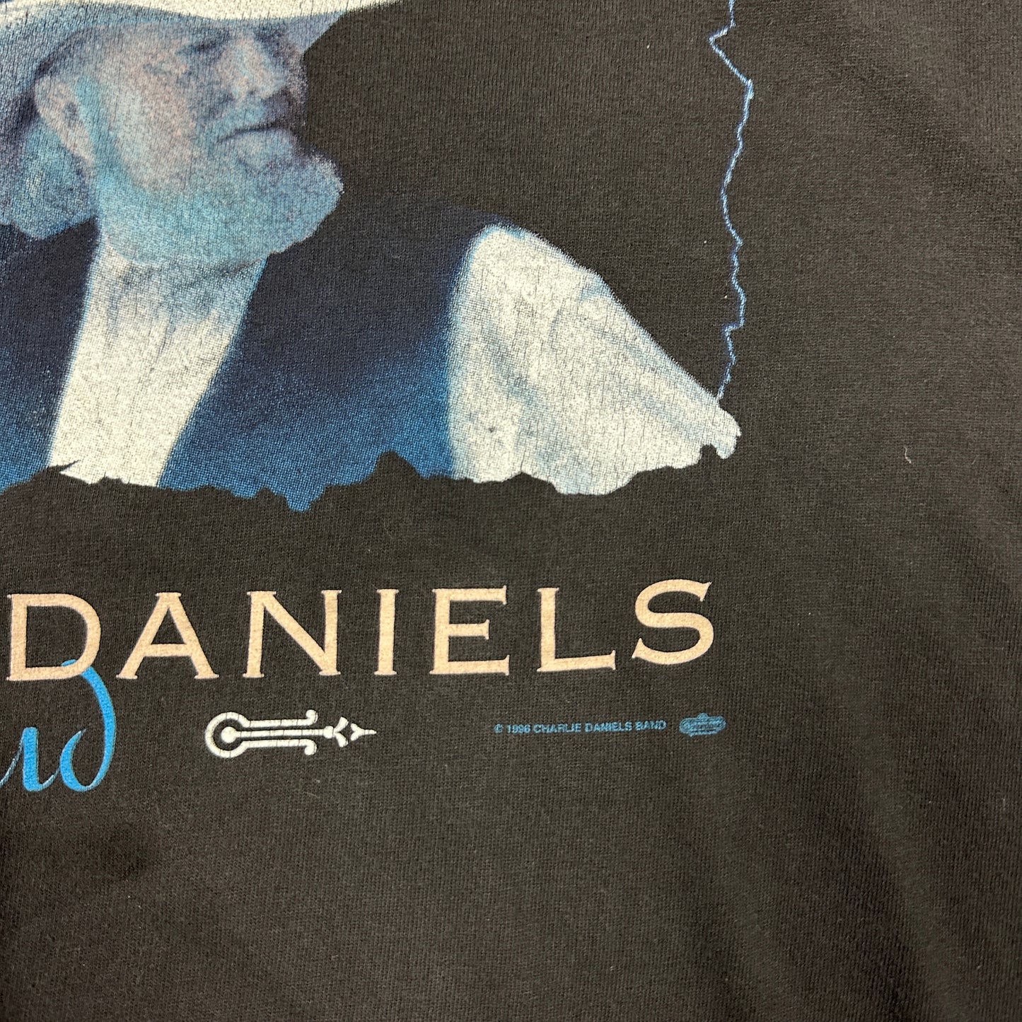 1996 Faded Black Charlie Daniel’s Band Graphic Shirt L B11