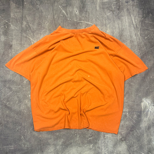 Early 00s Orange Nike Essential Spellout Shirt XXL U88