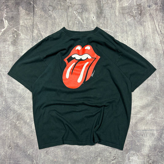 2002 Black Rolling Stones Tongue Logo Graphic Shirt XL O10