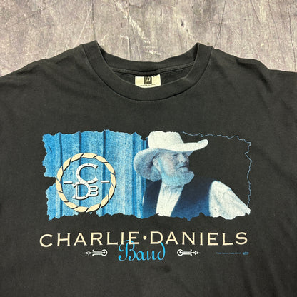 1996 Faded Black Charlie Daniel’s Band Graphic Shirt L B11